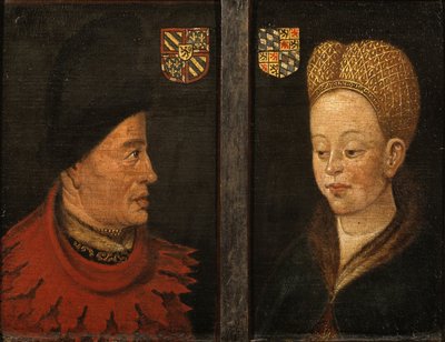 Portraits of John The Fearless and Margaret of Bavaria by Unbekannt Unbekannt